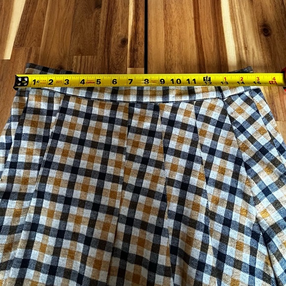 Free People Plaid yellow/black/white size 12 pleated - Picture 8 of 10
